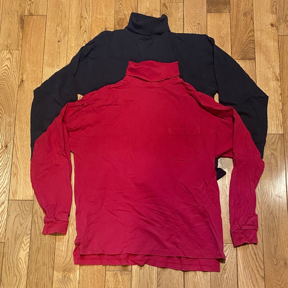 Men's Red and Black Turtleneck Sweater Set